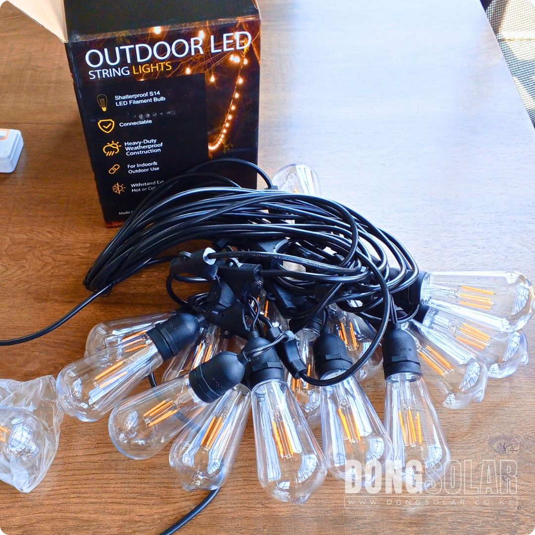 Electric String Lights 15m, 15 ST64 4W Bulbs Warm White