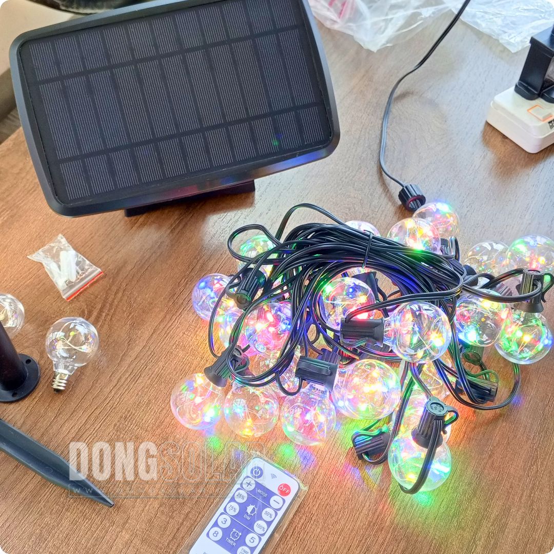 Solar String Copper Lights 7.62m, 25 G40 Bulbs│RGB