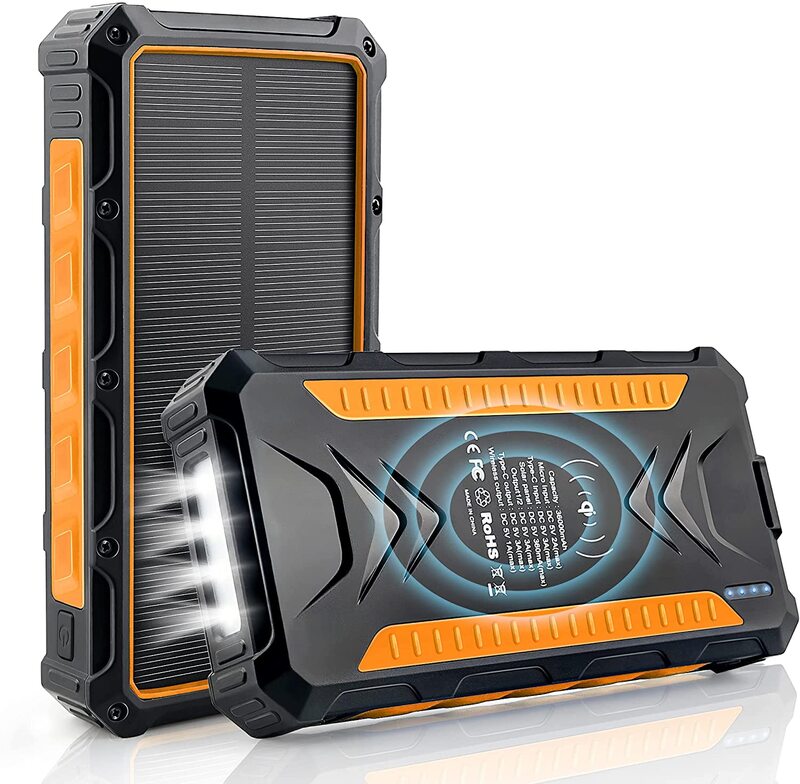 36000mAh Qi Solar Powerbank ORANGE