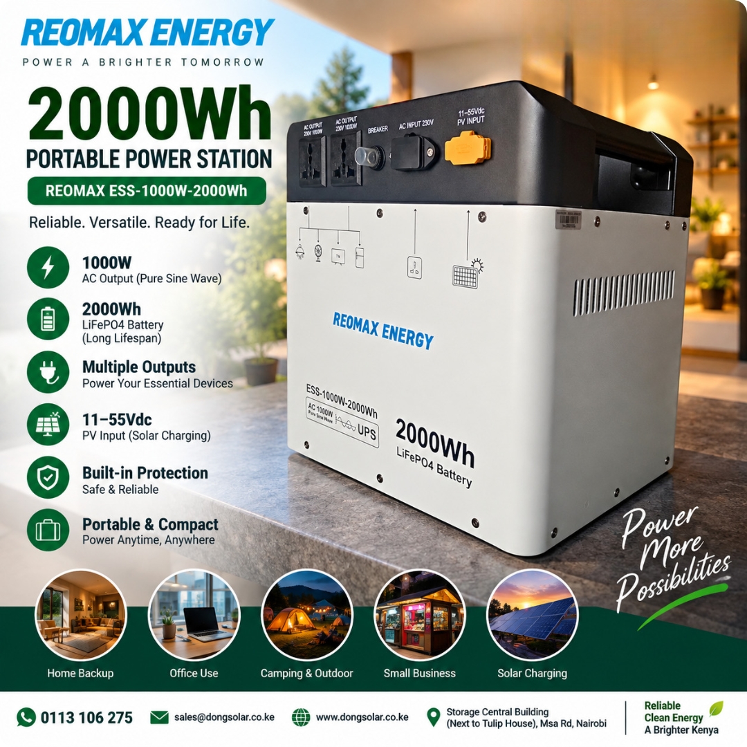 REOMAX portable Power Station | 1000W 2000Wh