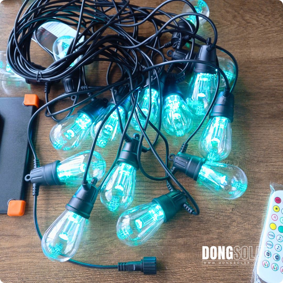 Solar RGBW S14 15m String Lights 15Bulb 15meters