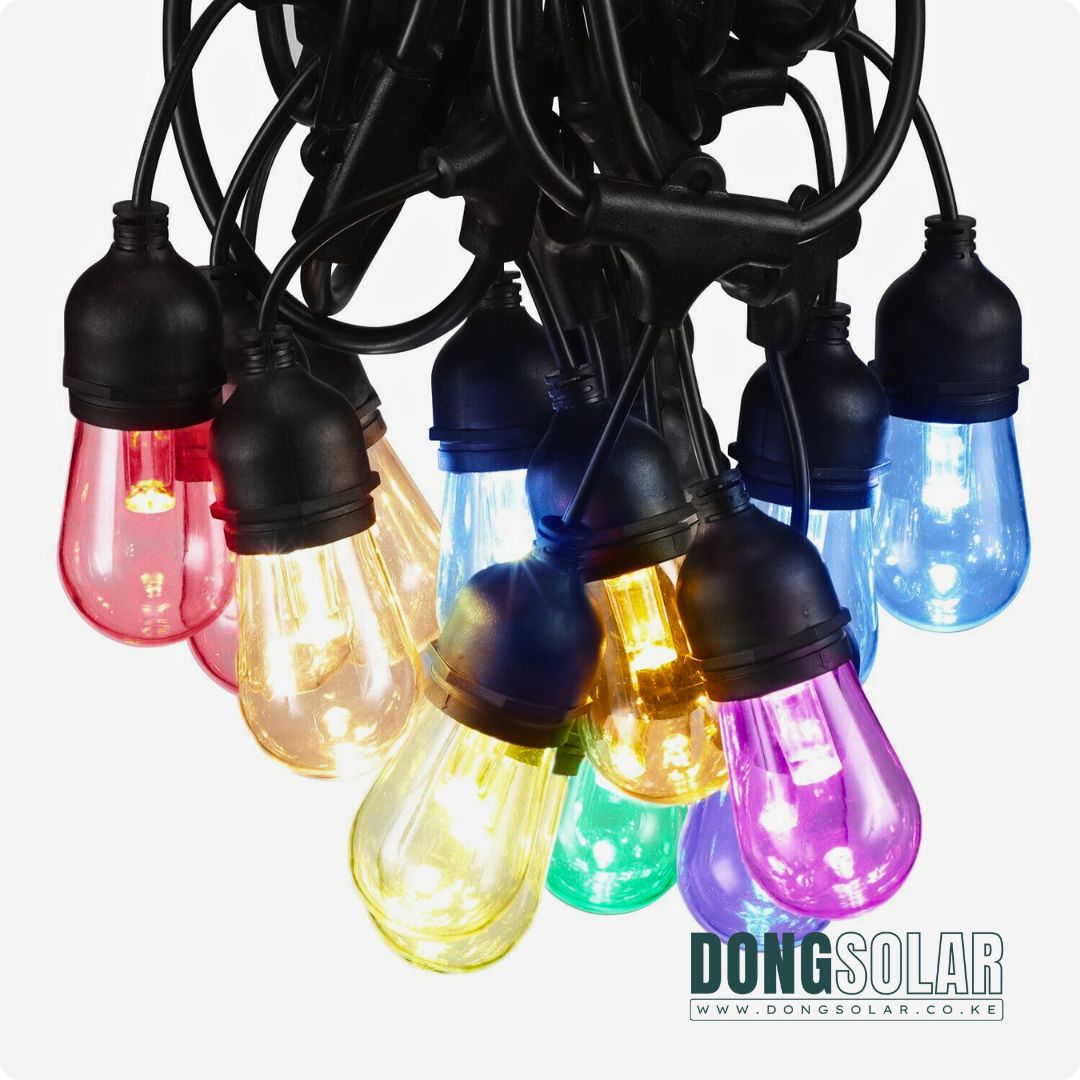 Solar RGBW S14 15m String Lights 15Bulb 15meters