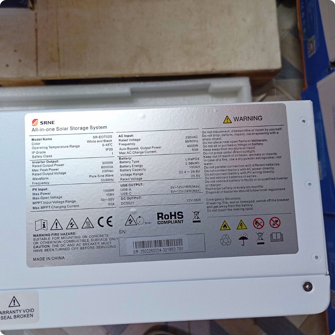 3W 2.56KWH ALL IN ONE POWERSTATION SRNE SR-EOT02S