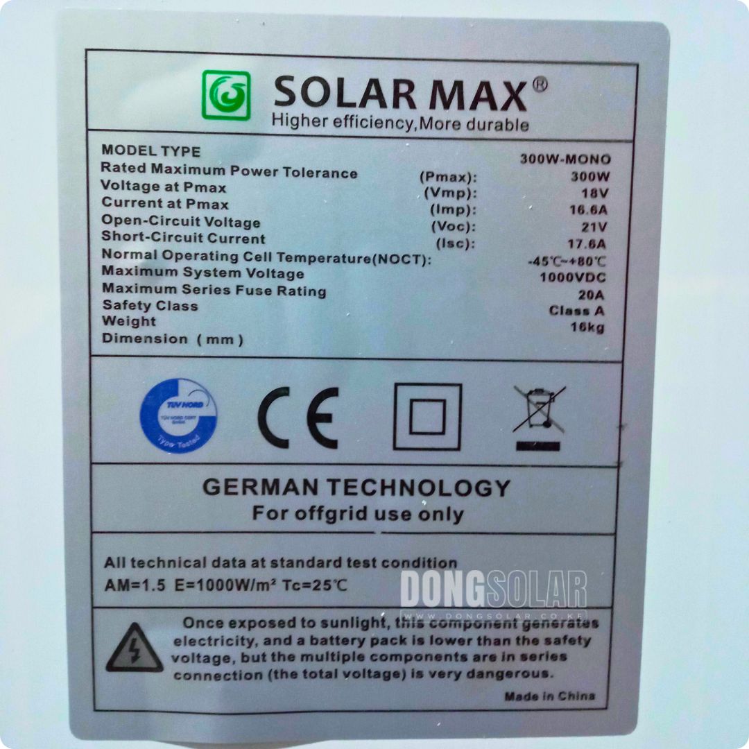 SOLARMAX 300w Solar Panel | 18V Mono
