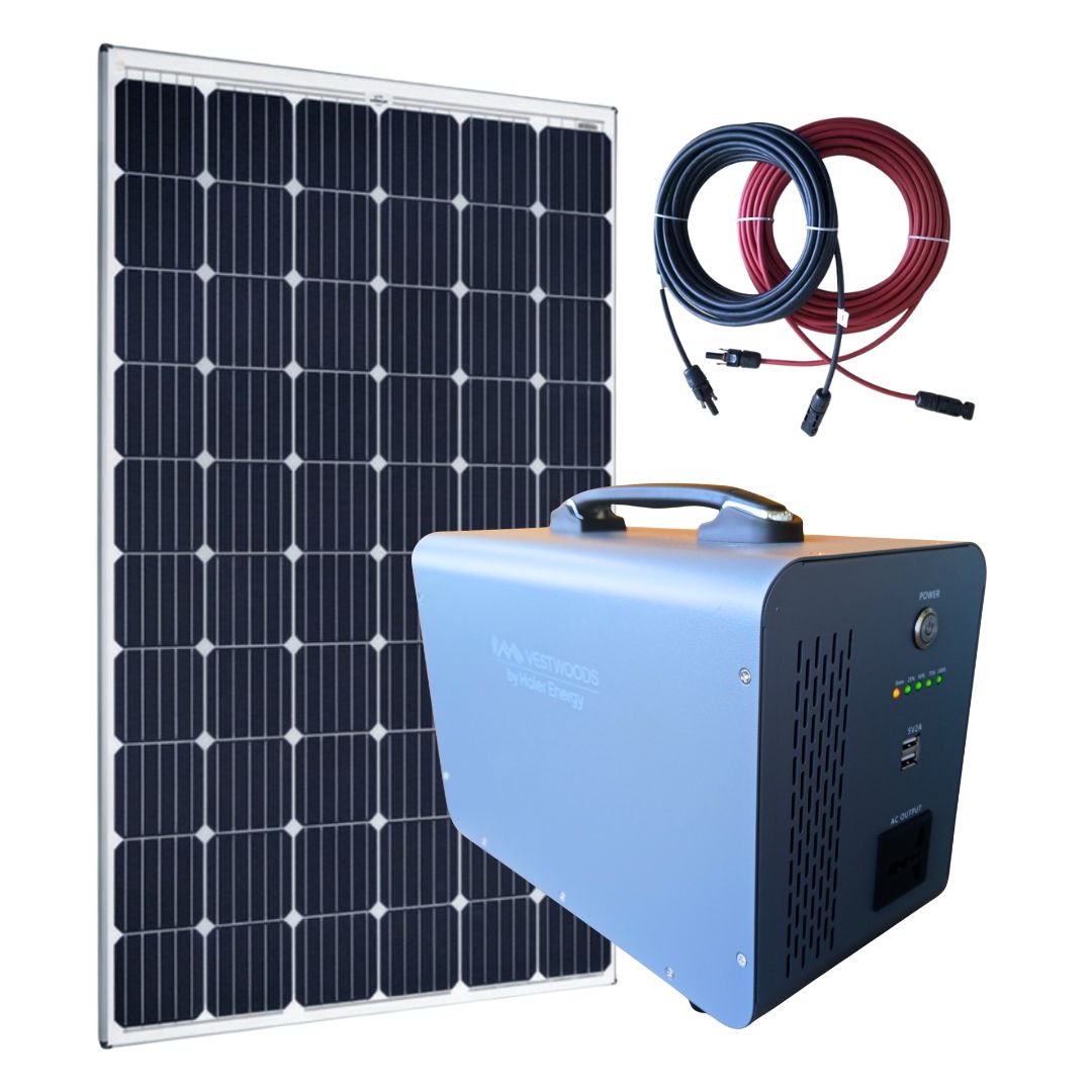 1KwH VESTWOODS portable Power Station with 300w Solar Panel