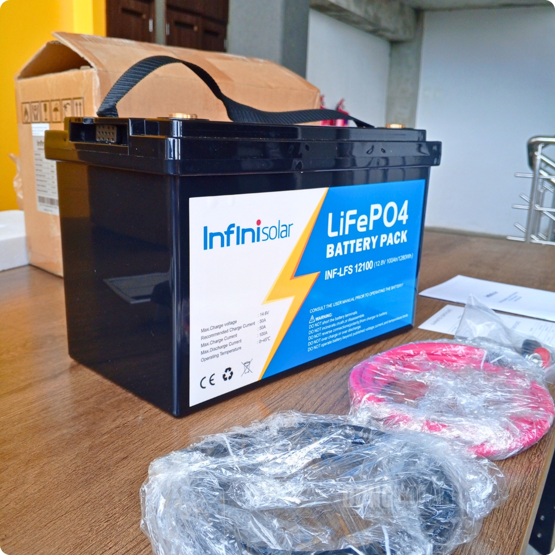 12V InfiniSolar  LiFePO4 Battery 12.8V 100Ah 1280wH INF-LFS-12100